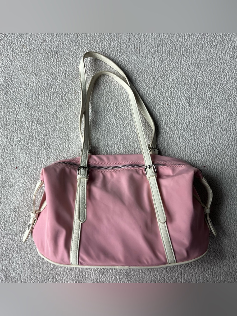 Walmart Pink & White Nylon Slouchy Shoulder Bag